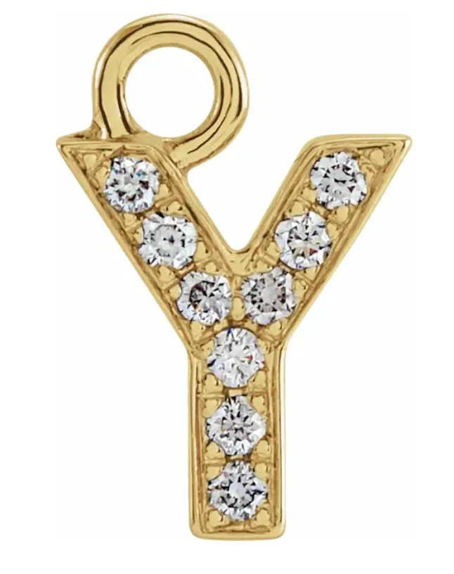 NEW! Solid 14k Gold + Diamond Letters Dangles - Image 25