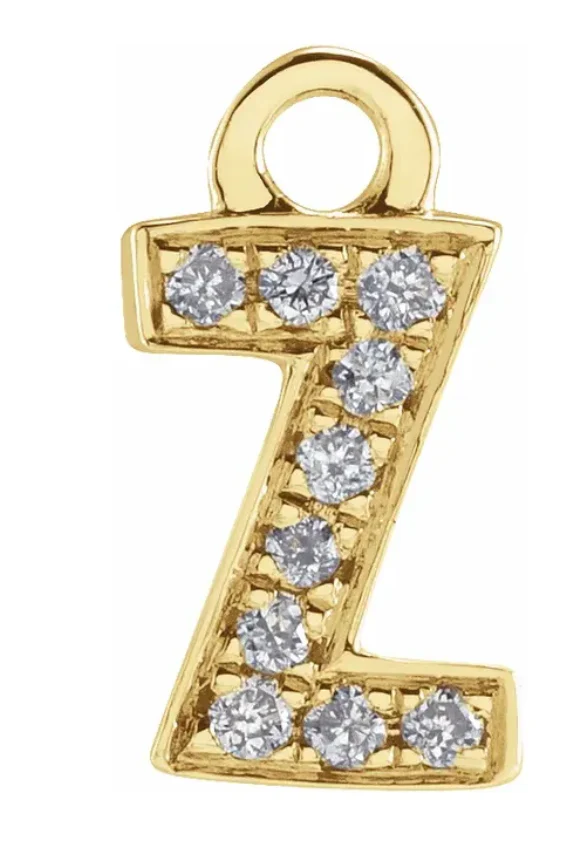 NEW! Solid 14k Gold + Diamond Letters Dangles - Image 26