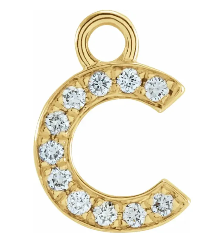 NEW! Solid 14k Gold + Diamond Letters Dangles - Image 3