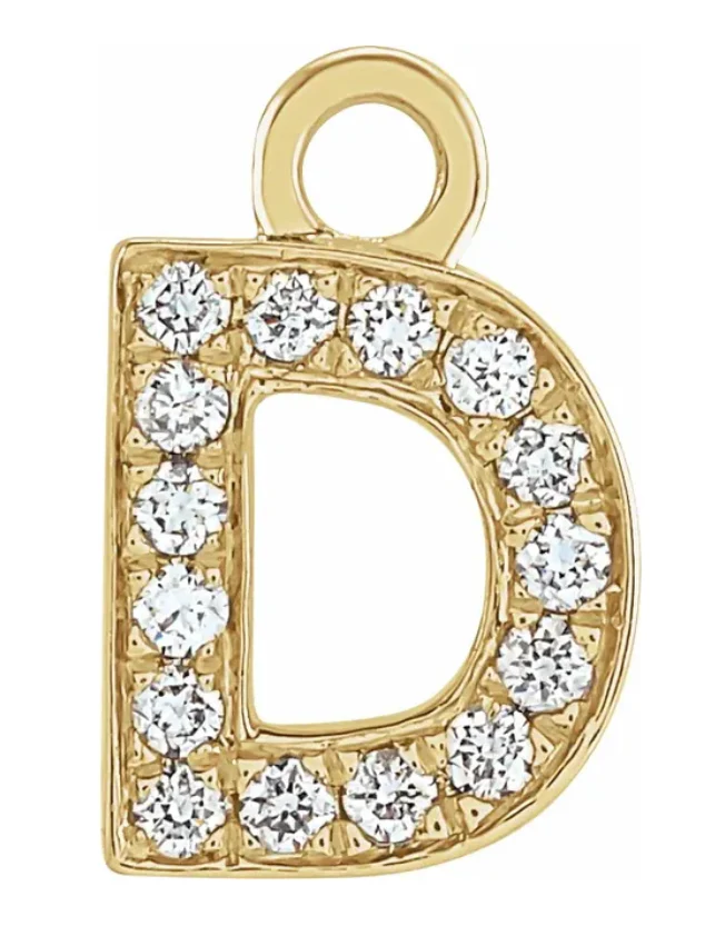 NEW! Solid 14k Gold + Diamond Letters Dangles - Image 4