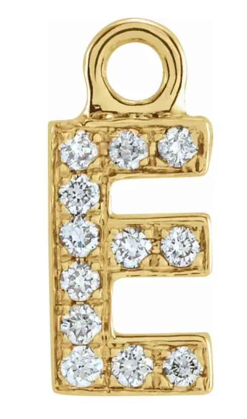 NEW! Solid 14k Gold + Diamond Letters Dangles - Image 5