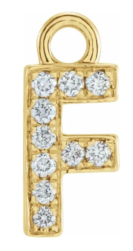 NEW! Solid 14k Gold + Diamond Letters Dangles - Image 6