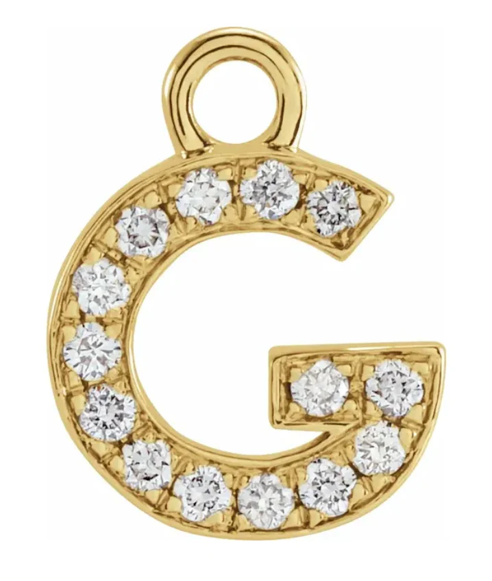 NEW! Solid 14k Gold + Diamond Letters Dangles - Image 7