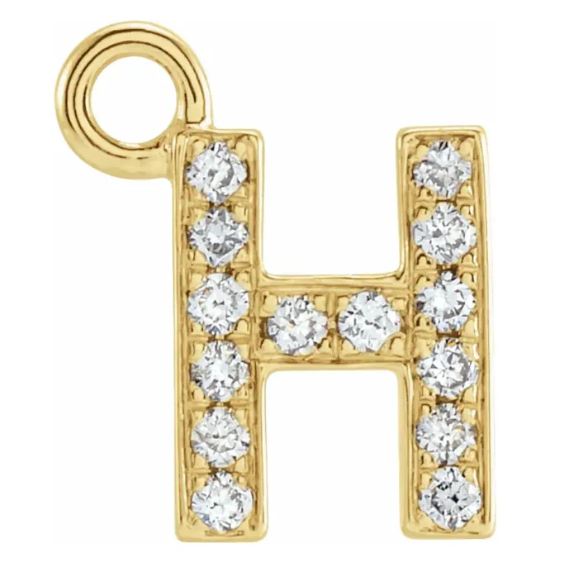 NEW! Solid 14k Gold + Diamond Letters Dangles - Image 8