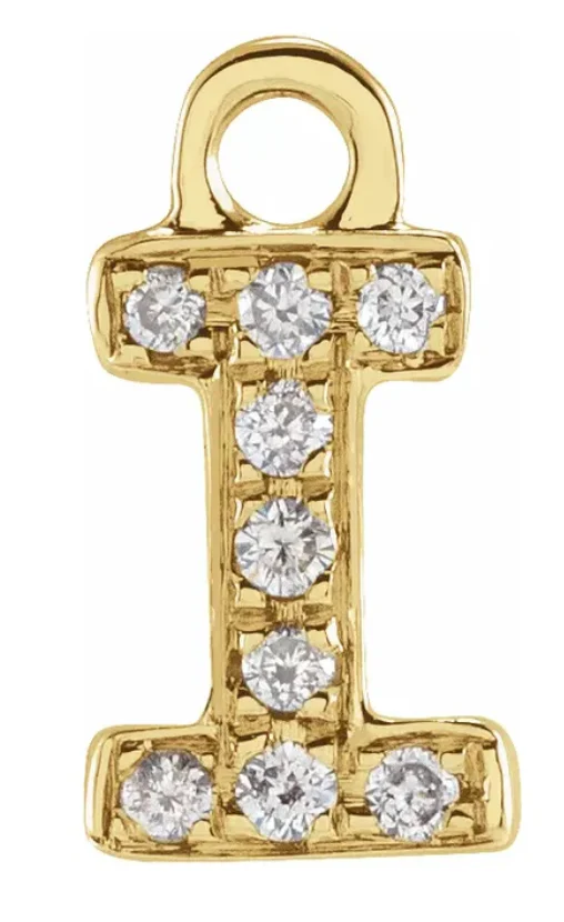 NEW! Solid 14k Gold + Diamond Letters Dangles - Image 9