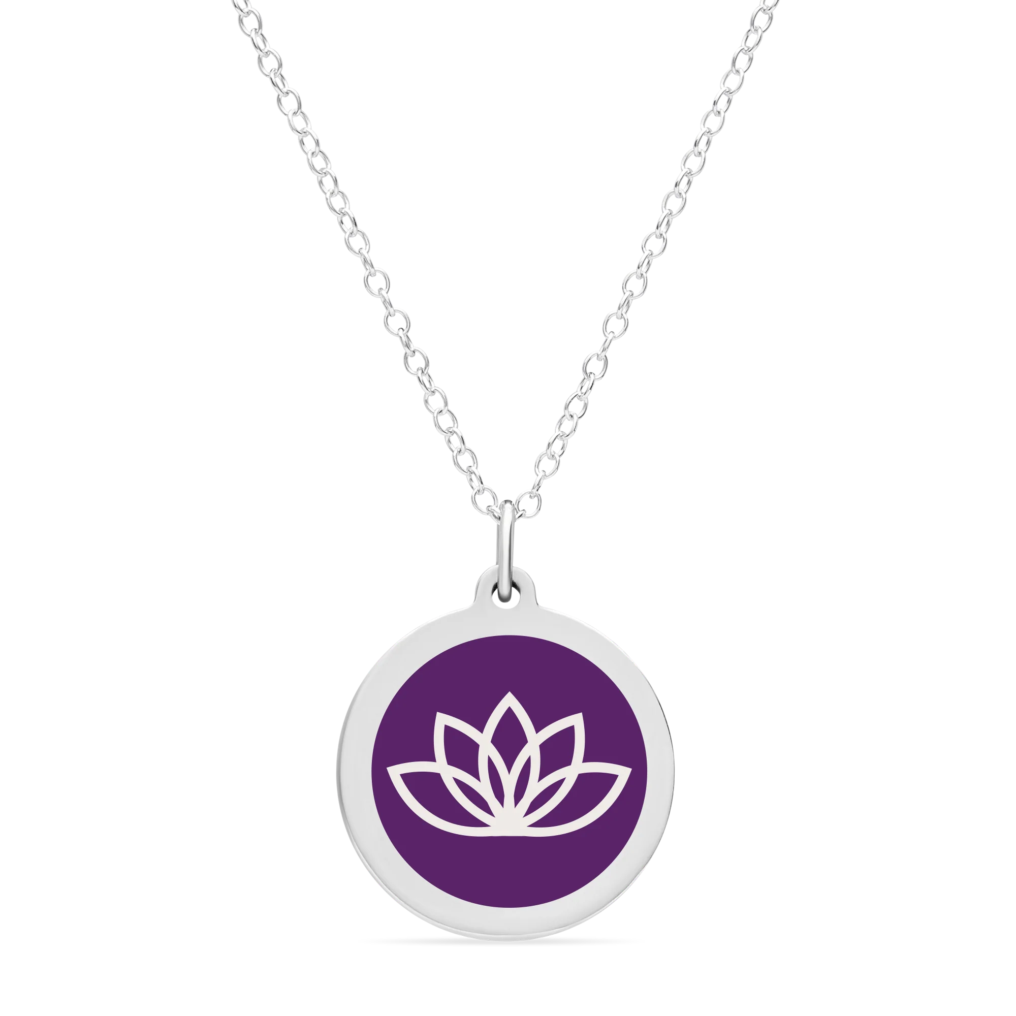 ORIGINAL LOTUS FLOWER CHARM in sterling silver with rhodium plate - Image 10