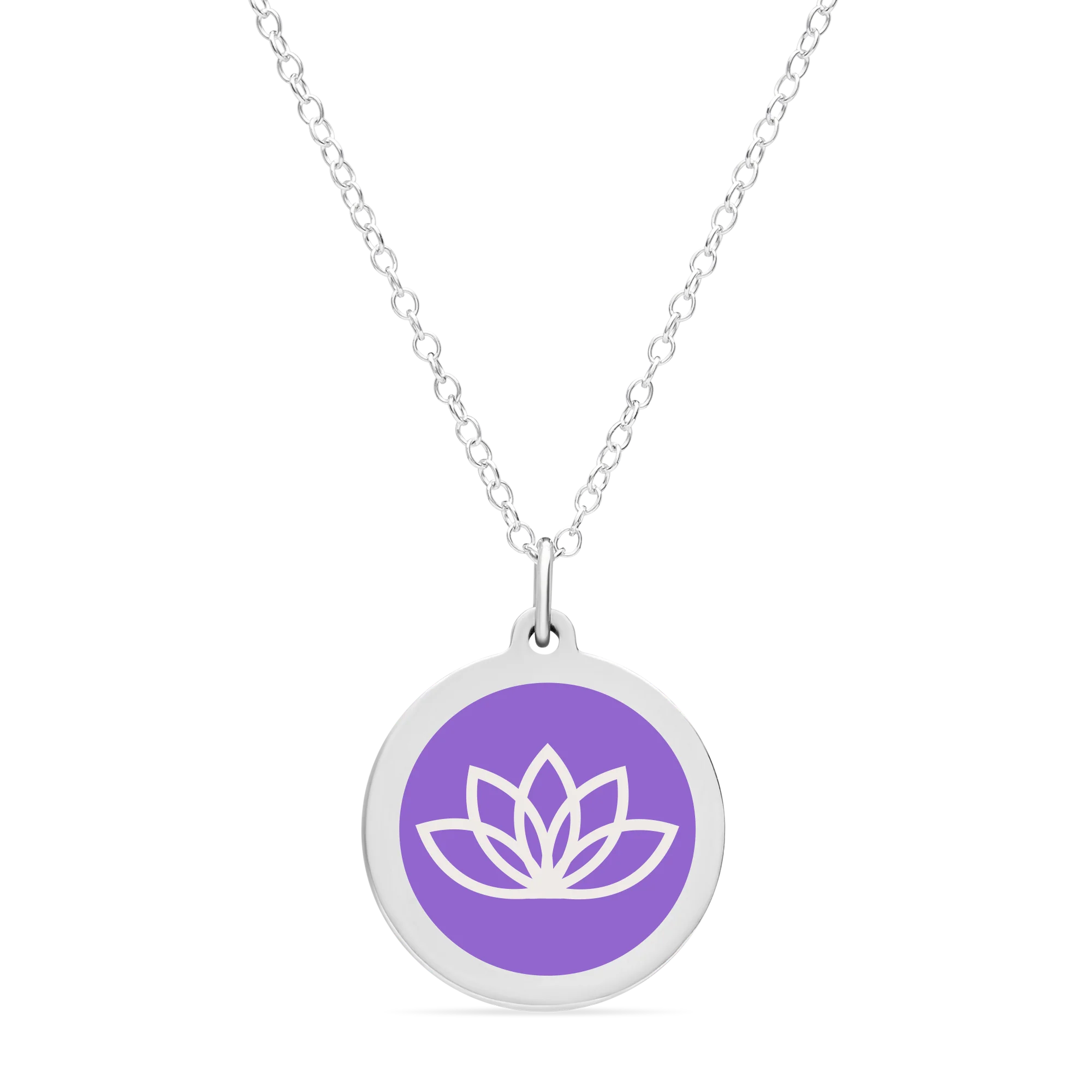 ORIGINAL LOTUS FLOWER CHARM in sterling silver with rhodium plate - Image 11