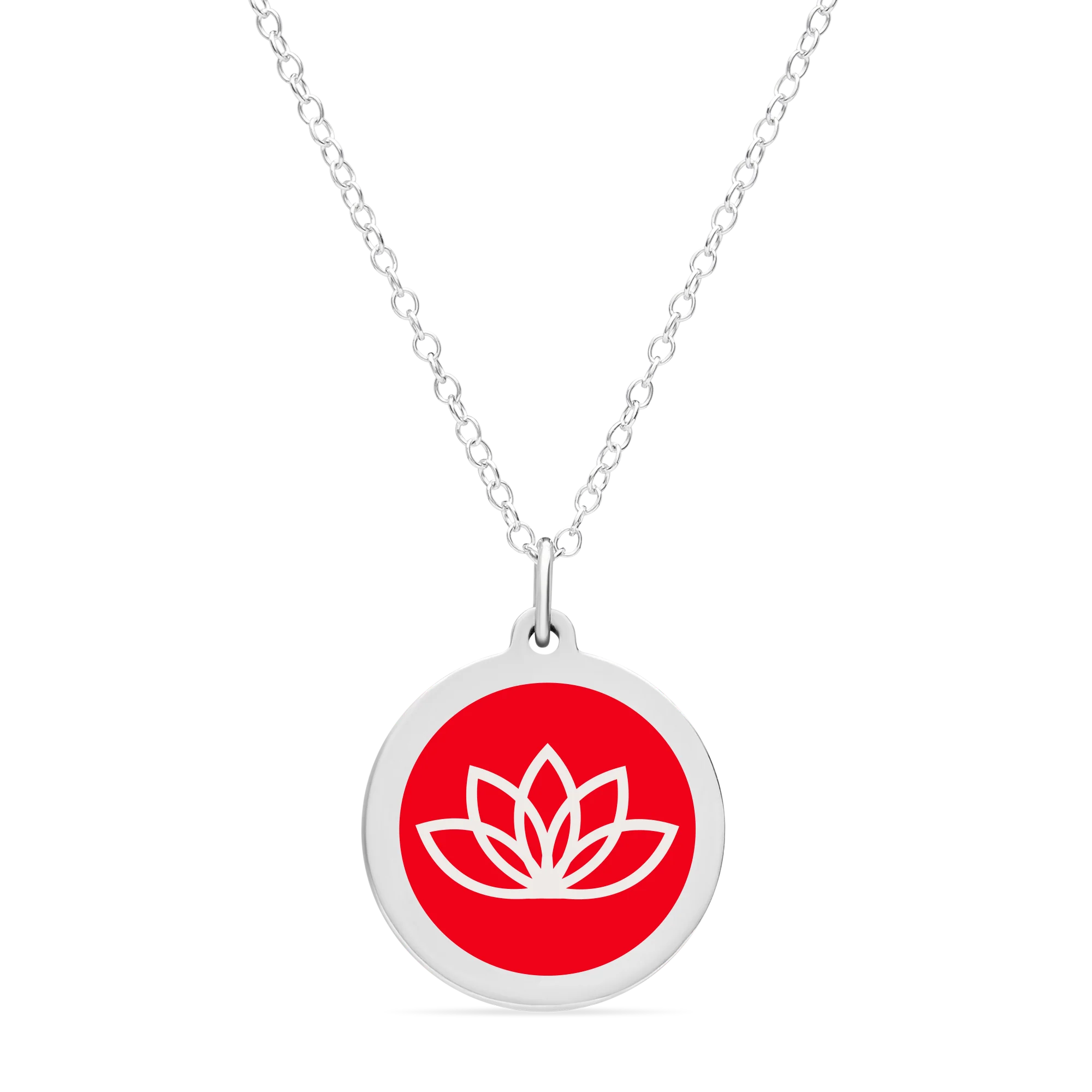 ORIGINAL LOTUS FLOWER CHARM in sterling silver with rhodium plate - Image 12
