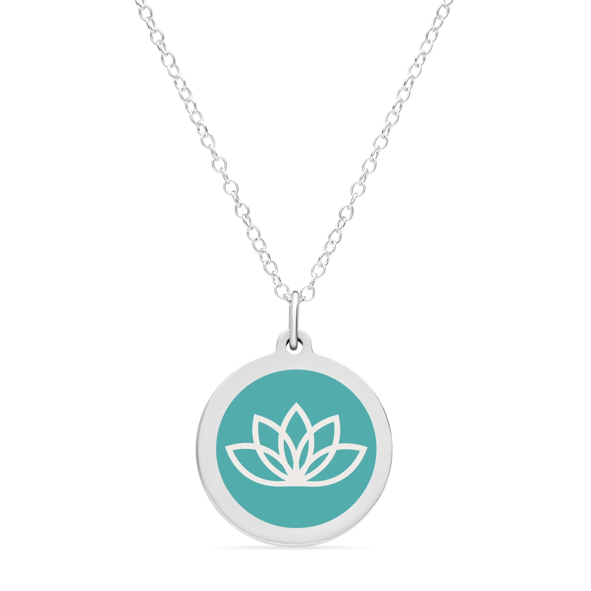 ORIGINAL LOTUS FLOWER CHARM in sterling silver with rhodium plate - Image 13
