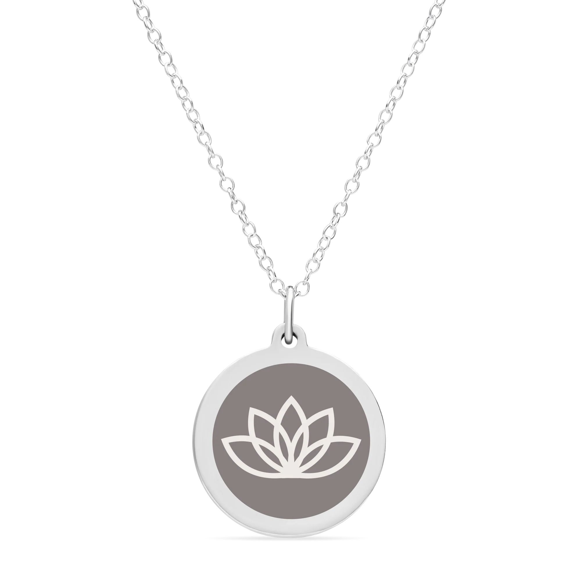 ORIGINAL LOTUS FLOWER CHARM in sterling silver with rhodium plate - Image 4