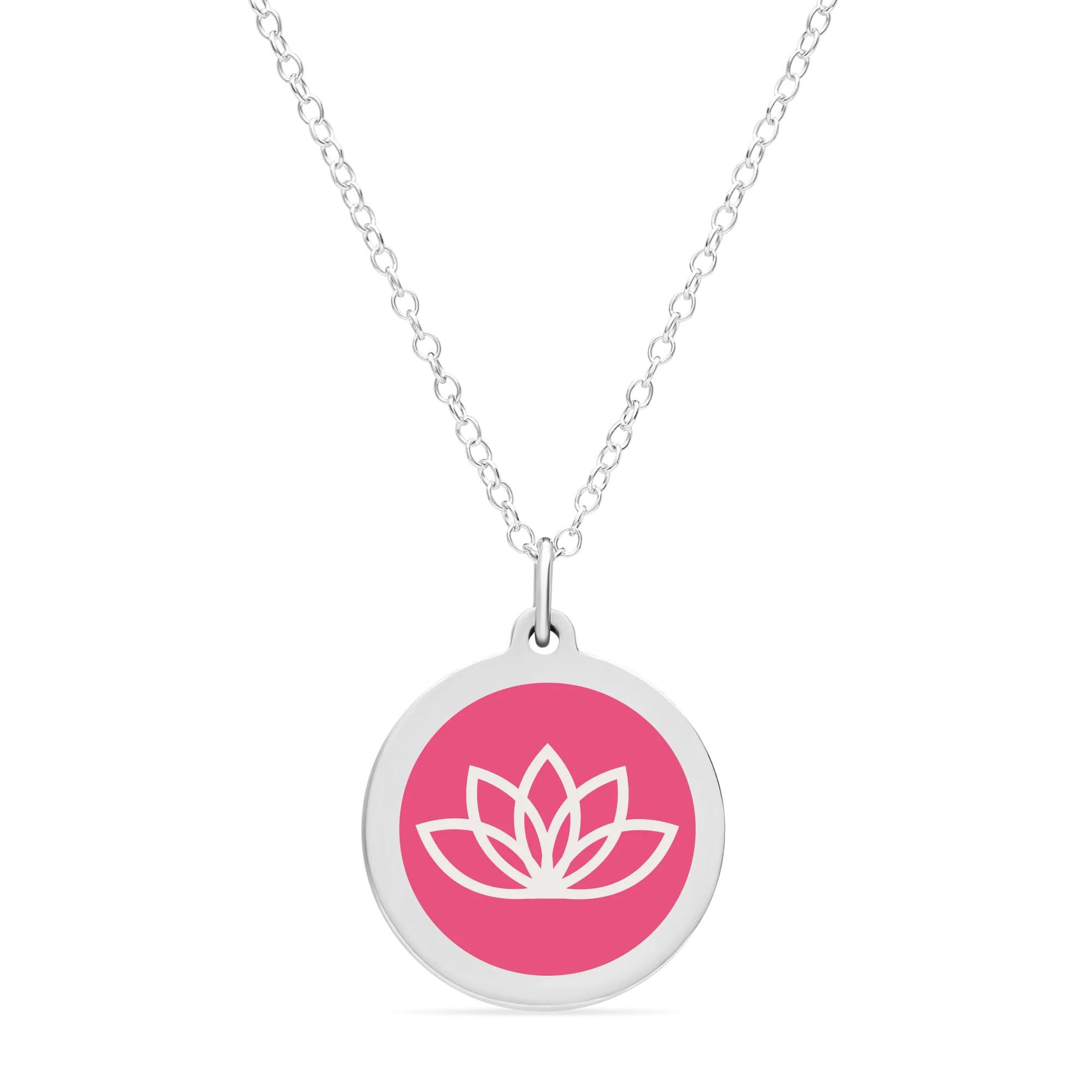 ORIGINAL LOTUS FLOWER CHARM in sterling silver with rhodium plate - Image 5