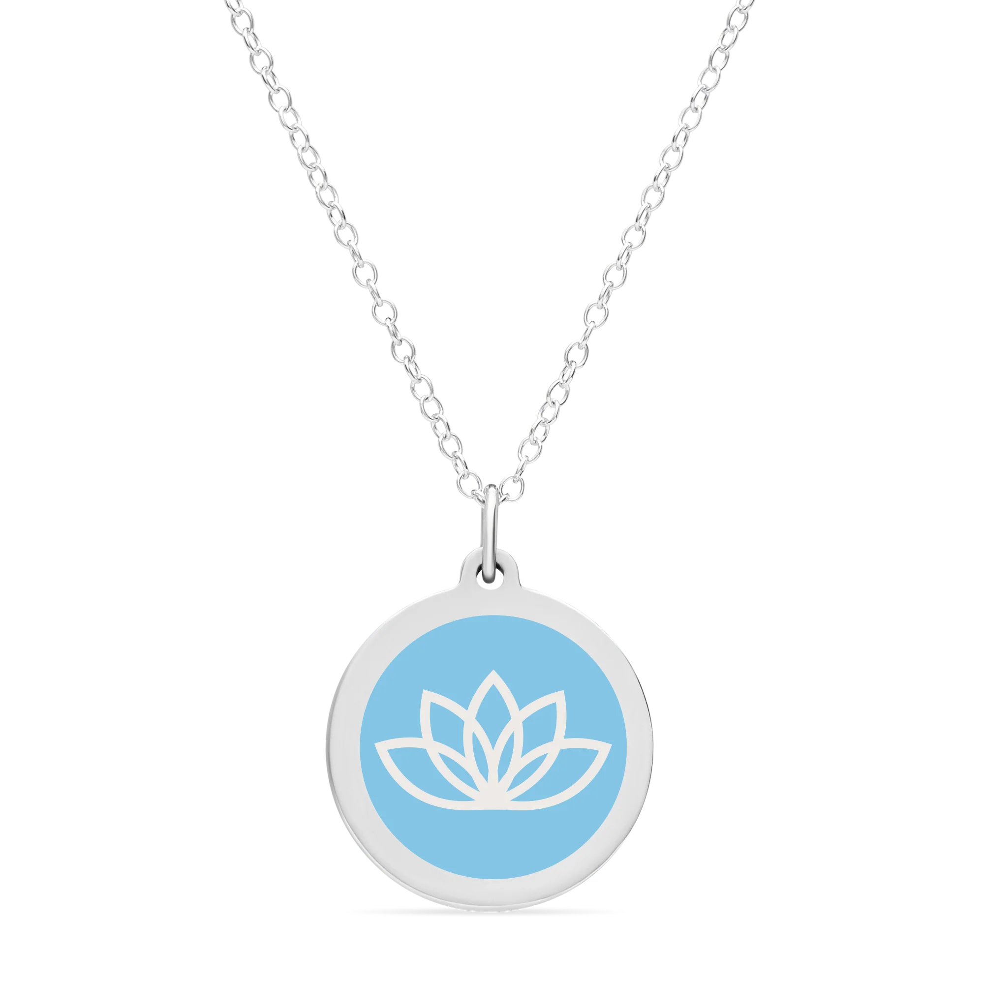 ORIGINAL LOTUS FLOWER CHARM in sterling silver with rhodium plate - Image 6