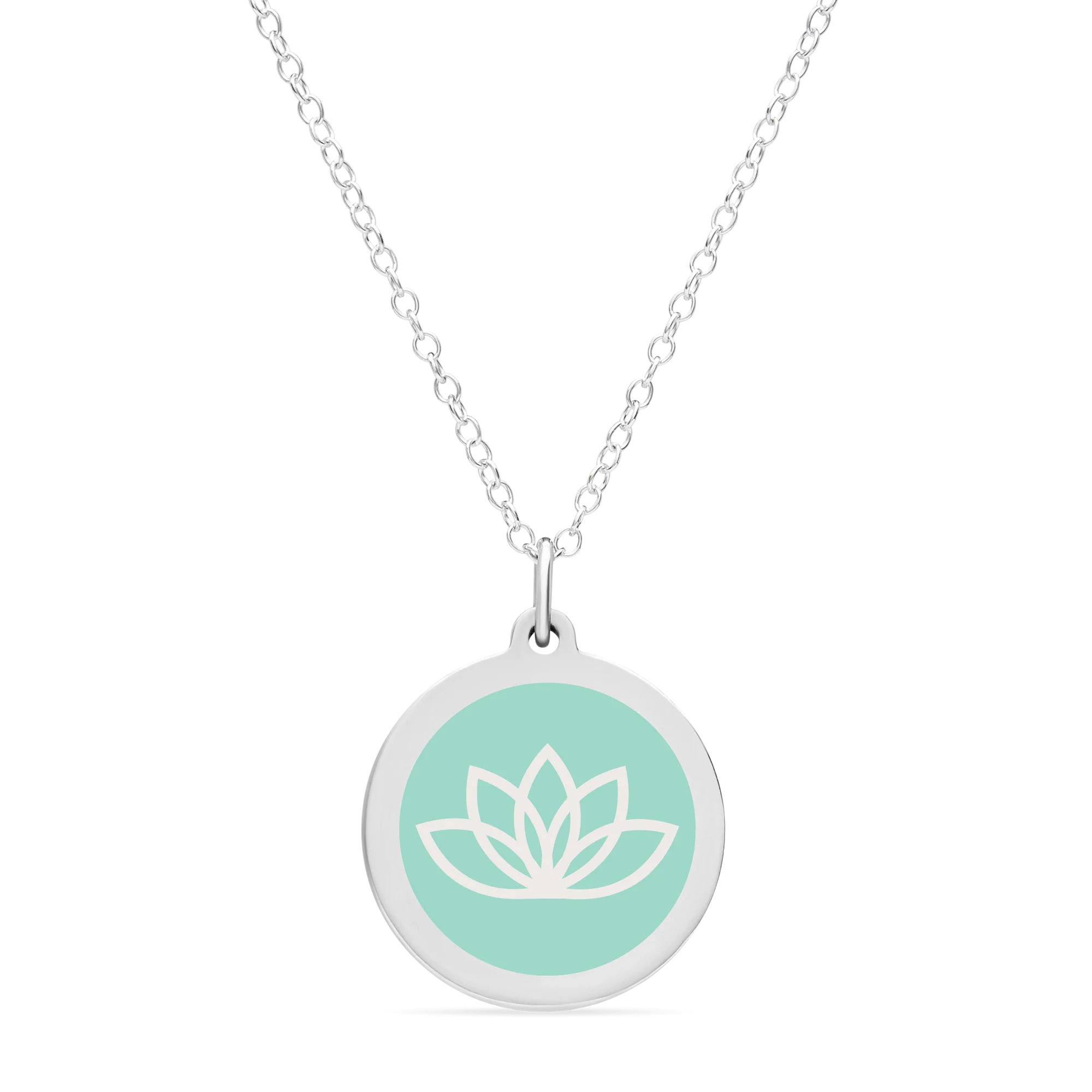 ORIGINAL LOTUS FLOWER CHARM in sterling silver with rhodium plate - Image 7