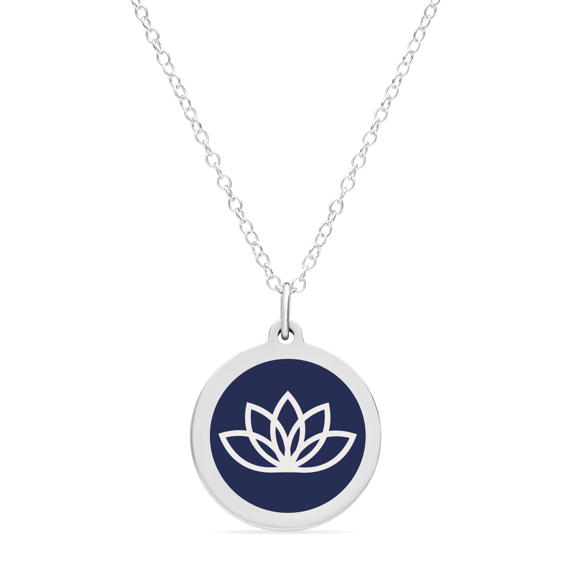 ORIGINAL LOTUS FLOWER CHARM in sterling silver with rhodium plate - Image 8