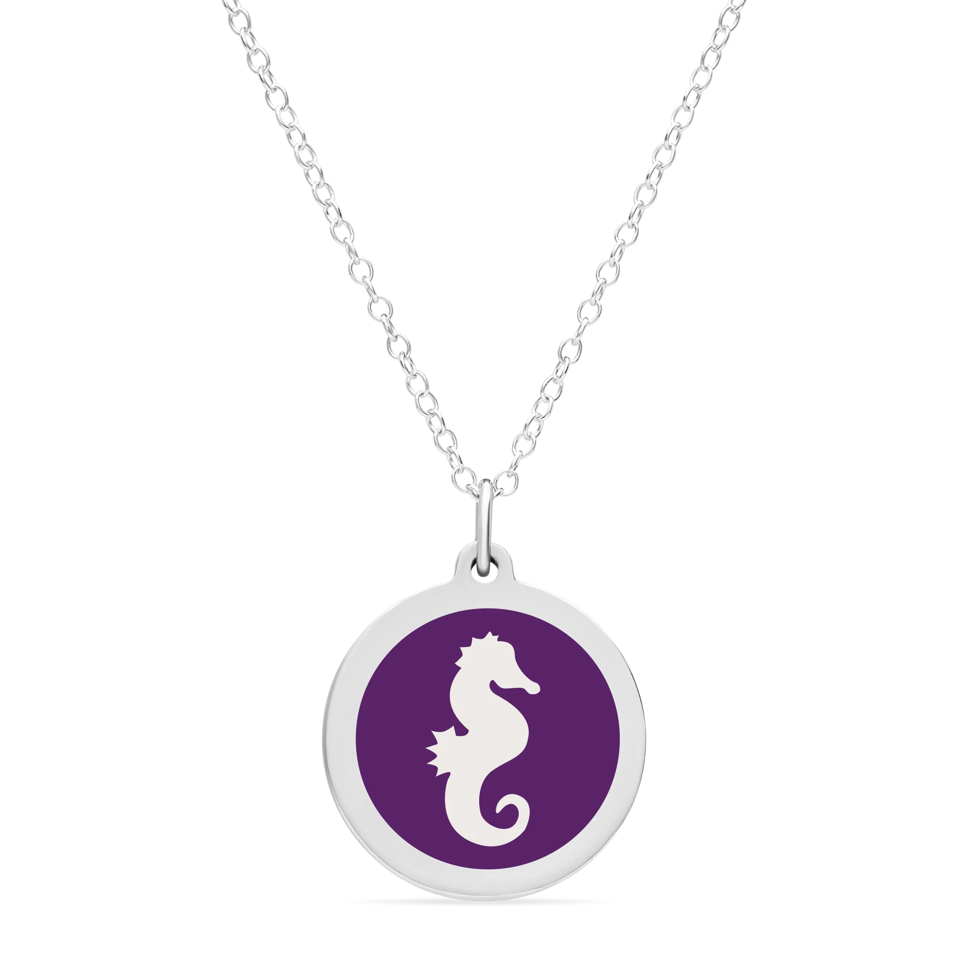 ORIGINAL SEAHORSE CHARM in sterling silver with rhodium plate - Image 4