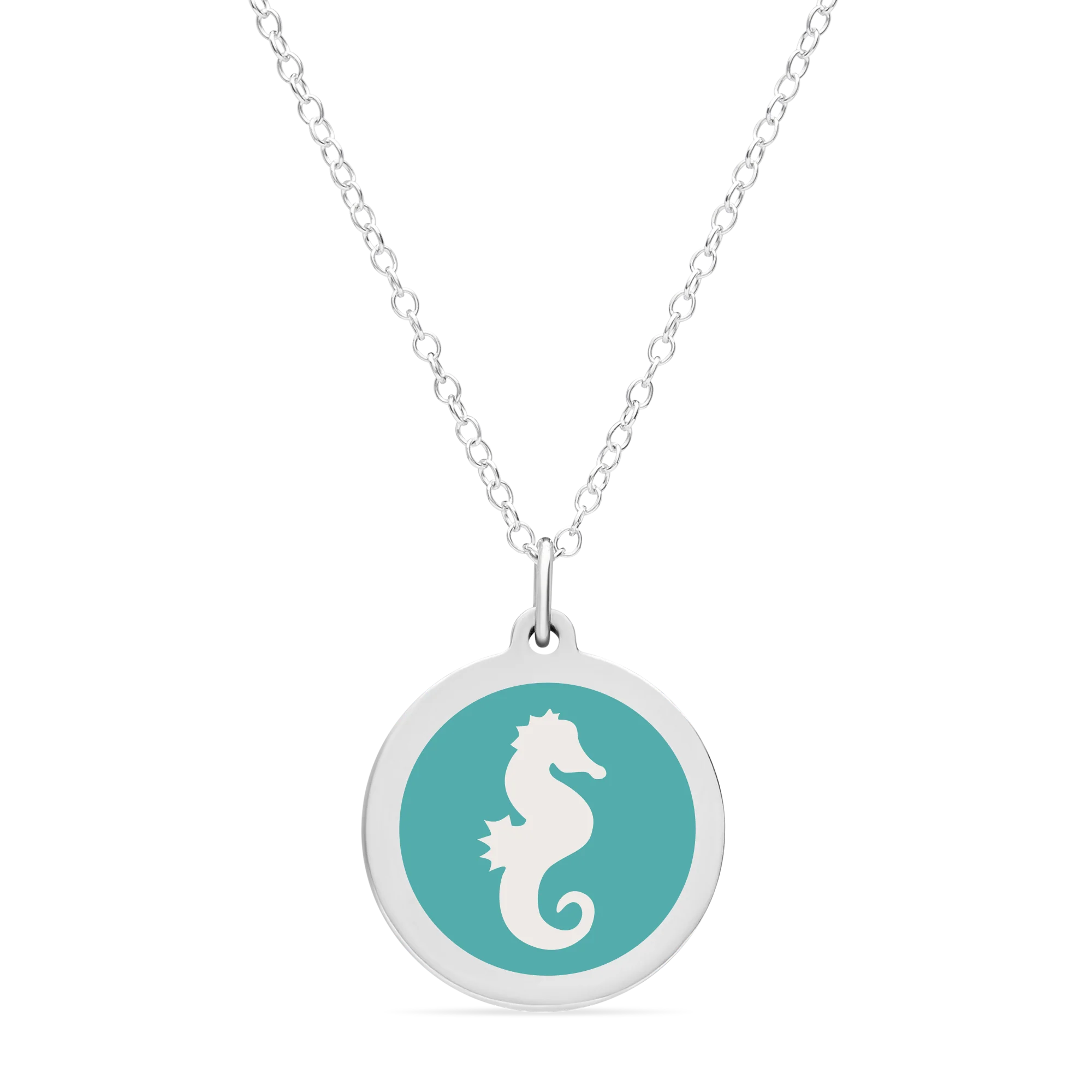 ORIGINAL SEAHORSE CHARM in sterling silver with rhodium plate - Image 8