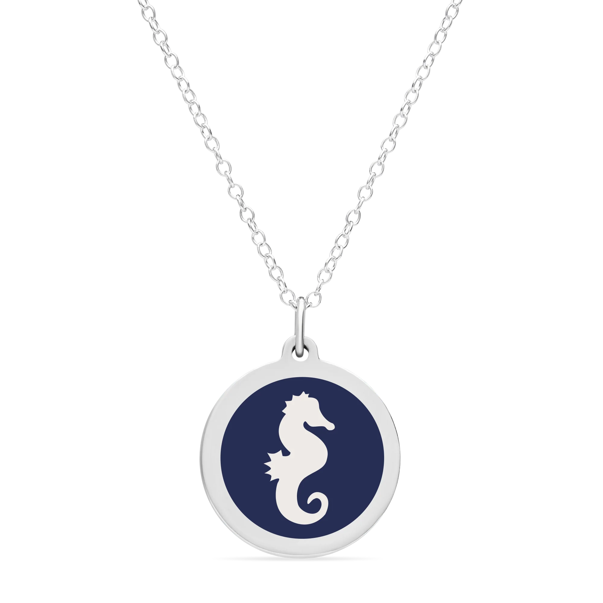 ORIGINAL SEAHORSE CHARM in sterling silver with rhodium plate - Image 9