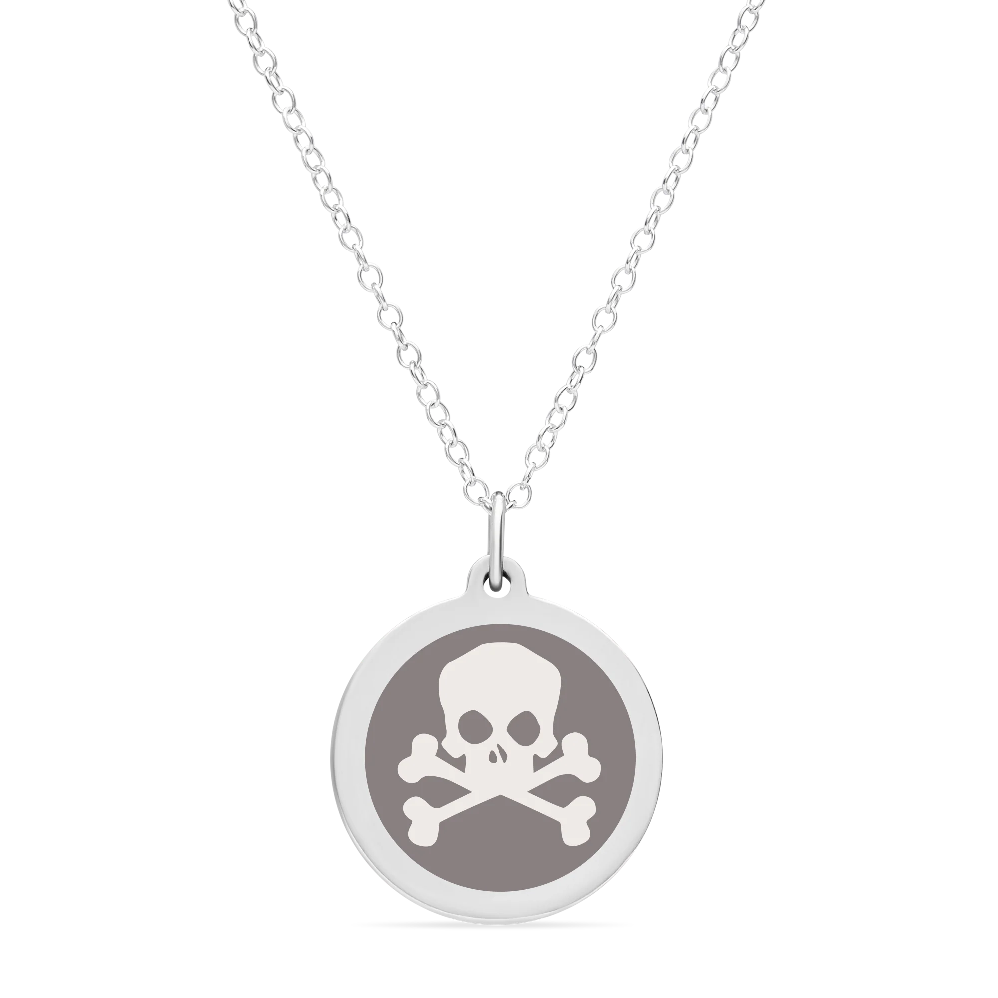 ORIGINAL SKULL CHARM in sterling silver with rhodium plate - Image 3