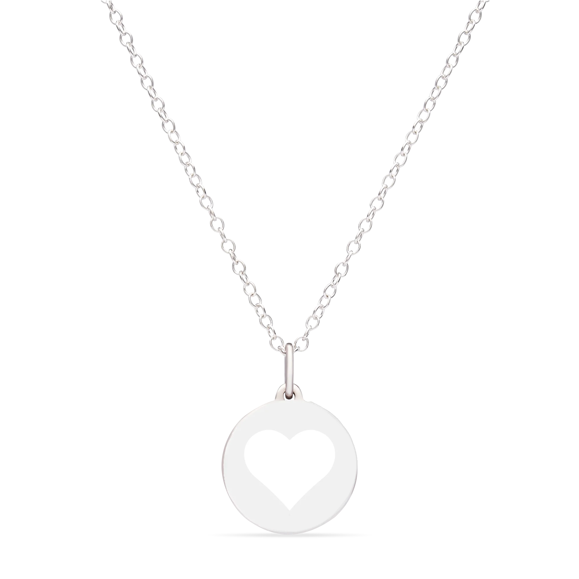 MINI REVERSE HEART CHARM sterling silver with rhodium plate - Image 15