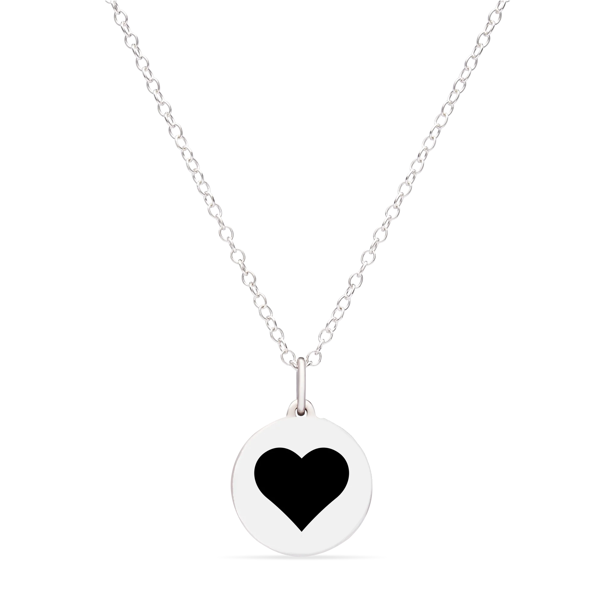 MINI REVERSE HEART CHARM sterling silver with rhodium plate - Image 4