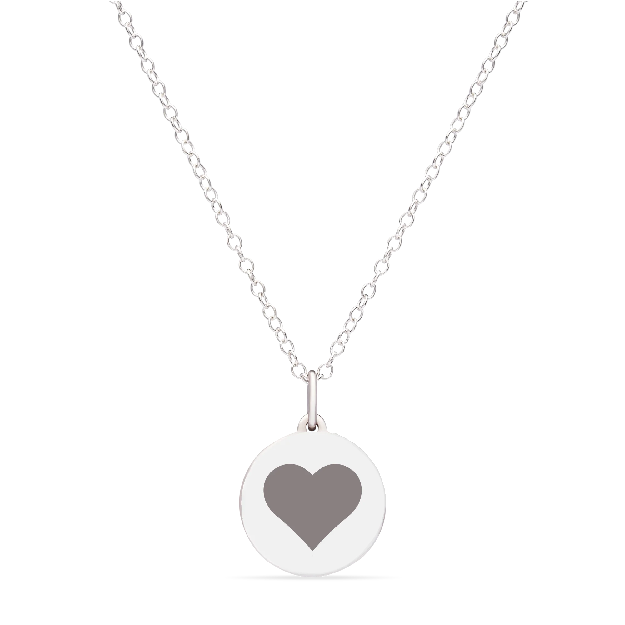 MINI REVERSE HEART CHARM sterling silver with rhodium plate - Image 7